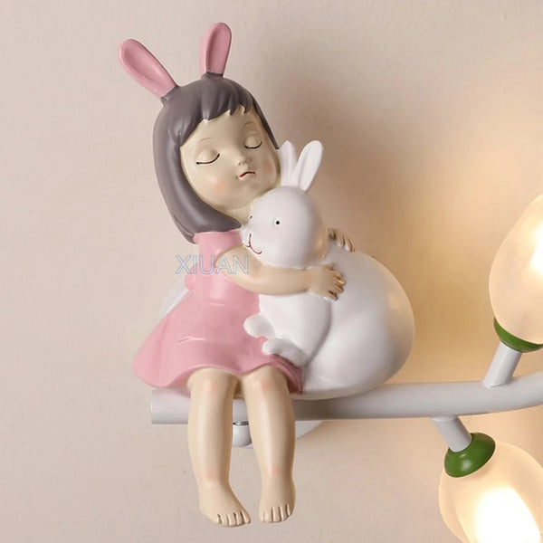 Cartoon Rechargeable Battery Wall Lamps Resin Animal