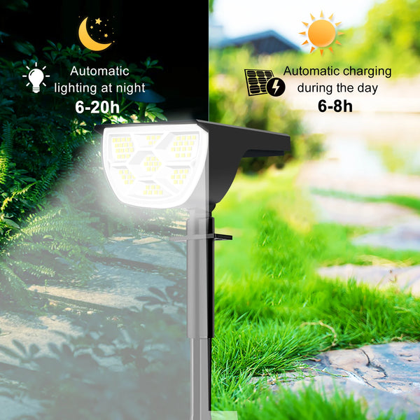 72/68 LED Solar Flood Lights Outdoor IP65 Waterproof 3 Modes Solar Garden Light Outdoo