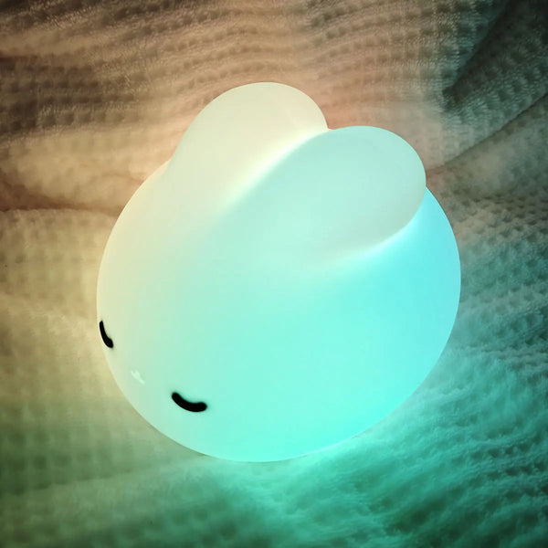 Silicone lamp with cute sleeping rabbit