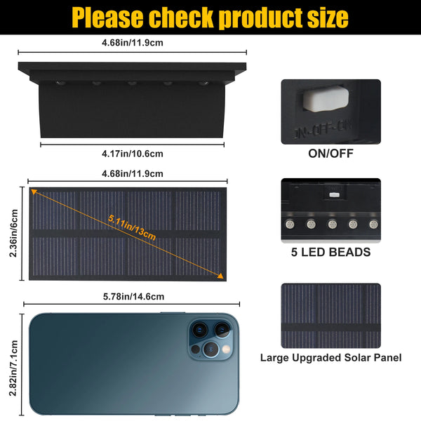 RGB LED Solar Step Lights (2/4PCS) – Waterproof & Anti-Theft | Super Bright Outdoor Stair Lighting