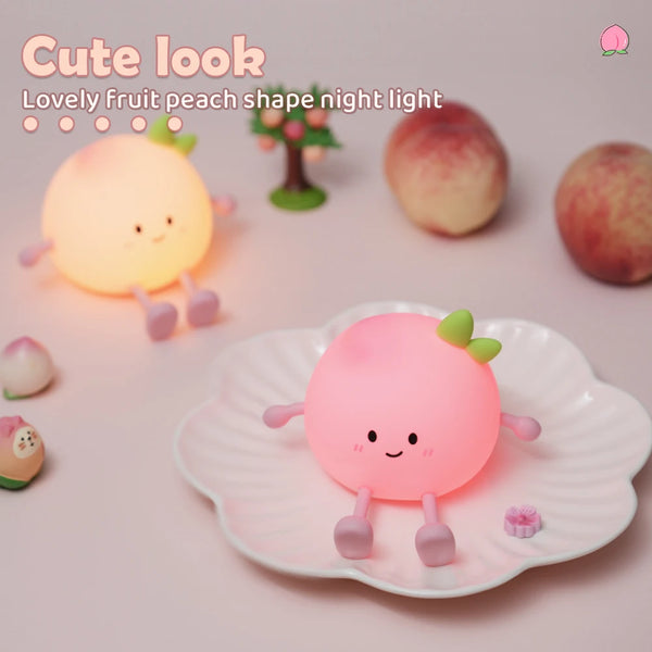 cute peach shaped silicone lamp