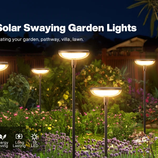 6Pack Solar Garden/Path Lights, 40Lumens, 14Hrs, 31" Tall, Auto On/Off for Yard/Patio/Path/Lawn