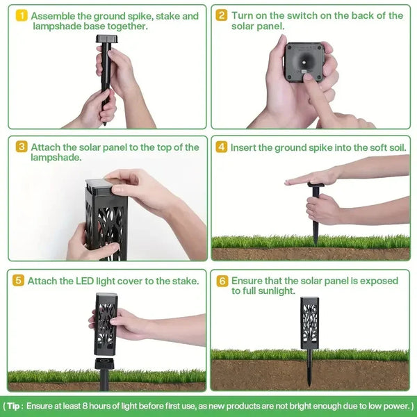 8 PACK Outdoor Upgraded Bright Solar Pathway Lights Bigger Size Decorative Garden Lighting For Outdoor Lawn Patio Pathway