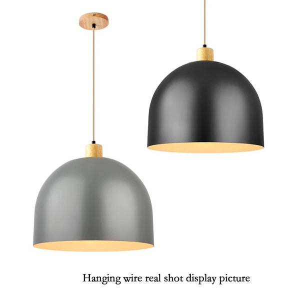 Natural Color E27 Pendant Lamp Holder with Single Head Screw Socket and Lampshade Base