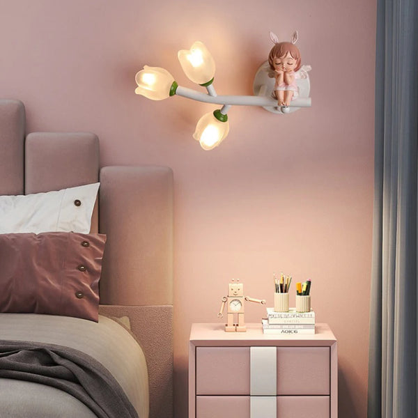 Cartoon Rechargeable Battery Wall Lamps Resin Animal