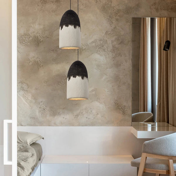 Modern black and white Wabi Sabi pendant light