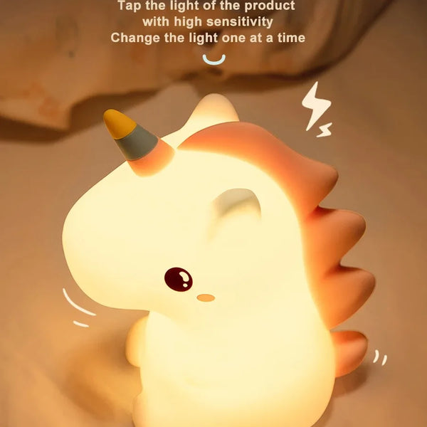 Cute silicone unicorn lamp