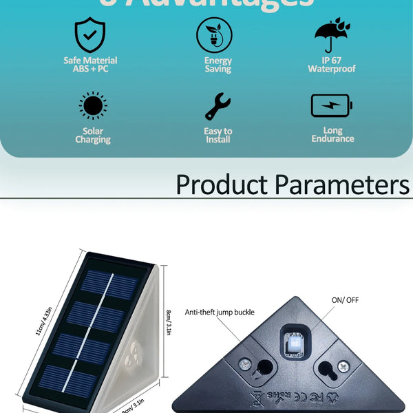 Solar outdoor step lights