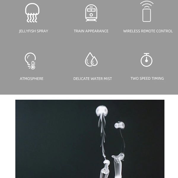 Air humidifier for model train, remote control