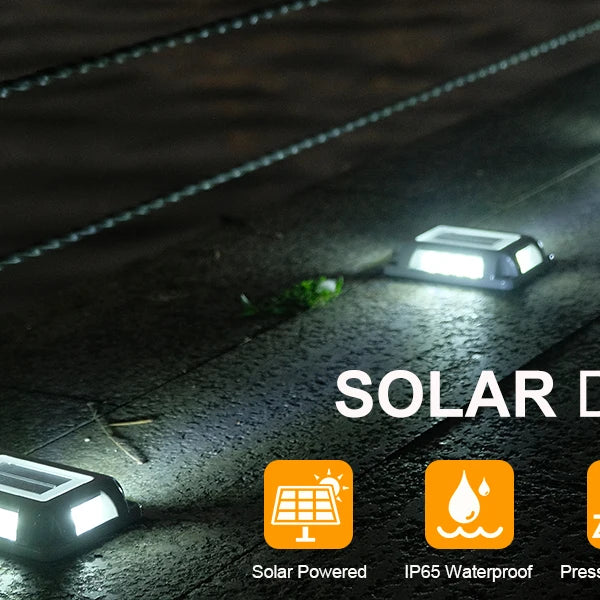 8PCS Solar Underground Deck Lights – IP65 Waterproof LED Spotlights for Garden, Lawn & Street Decor