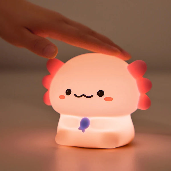 Big silicone lamp with baby axolotl salamander