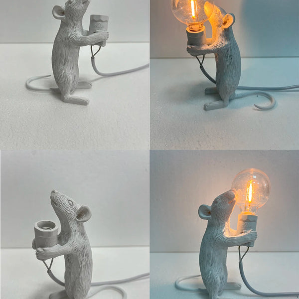 Modern resin LED table lamp with mouse animal