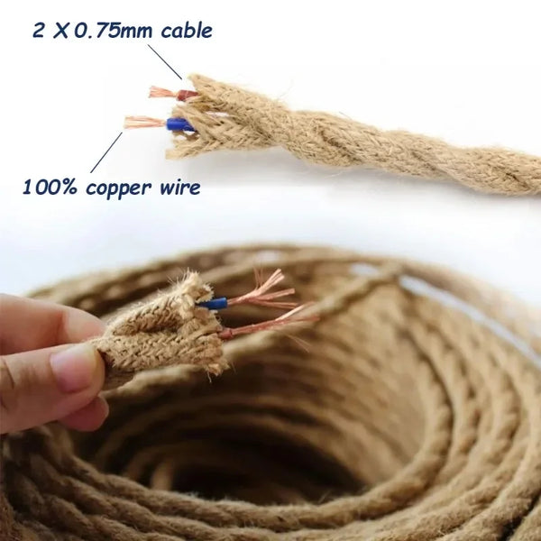 Pendant light accessories with hemp rope switch plug for home use