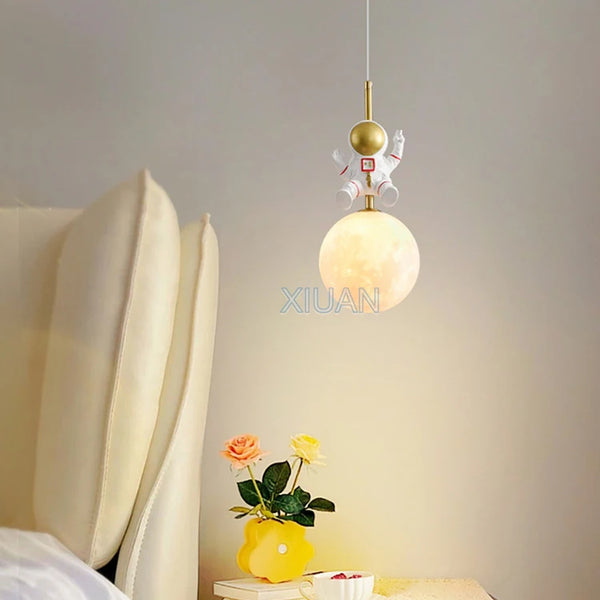 3D Moon Astronaut Pendant Light