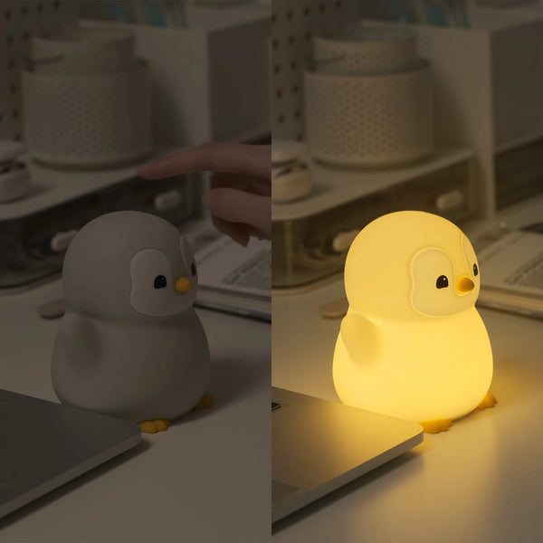 cute penguin silicone lamp