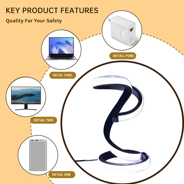1pc Unique Creative Table Lamp, USB Power Supply - Three-tone Light