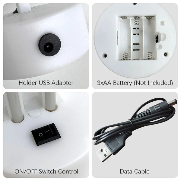 LED table lamp with cactus shaped neon lights, battery and USB powered