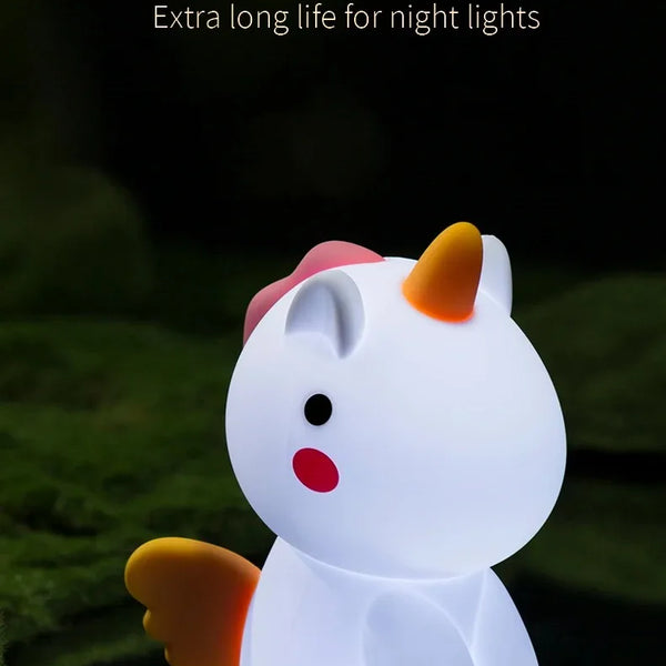 Cute silicone unicorn lamp
