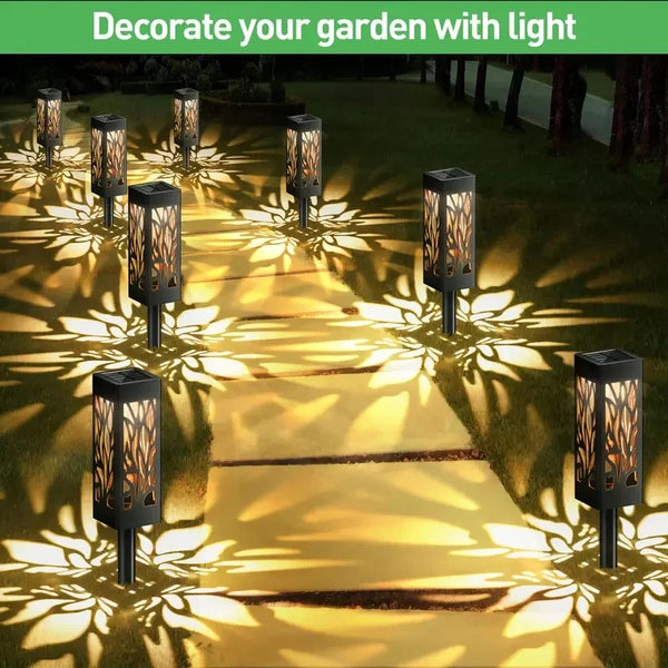 8 PACK Outdoor Upgraded Bright Solar Pathway Lights Bigger Size Decorative Garden Lighting For Outdoor Lawn Patio Pathway