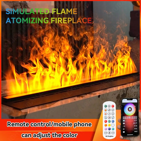 Smart 3D Atomized Fireplace LED Colorful Flame ECO Water Vapor