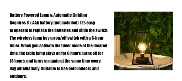 Retro Geometric Candle Holder, Black Iron Cage Table Lamp, Cordless, Battery Powered, Metal Crafts