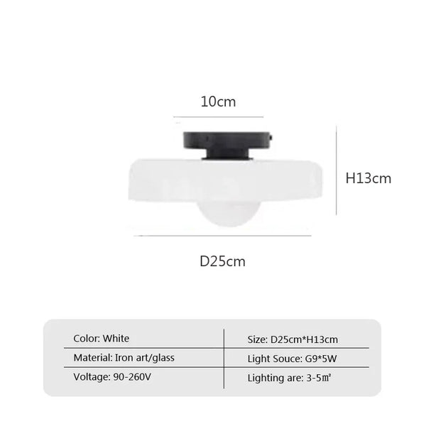 Nordic glass ceiling lamp with one head