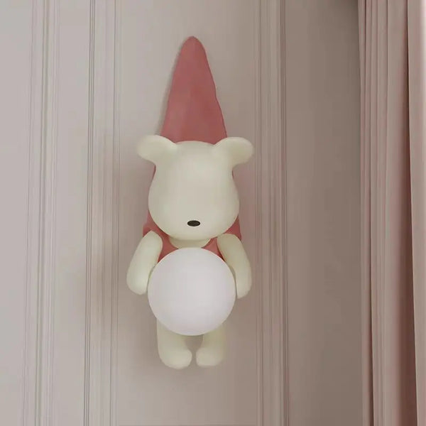 Wall lamp for children's room with bear design