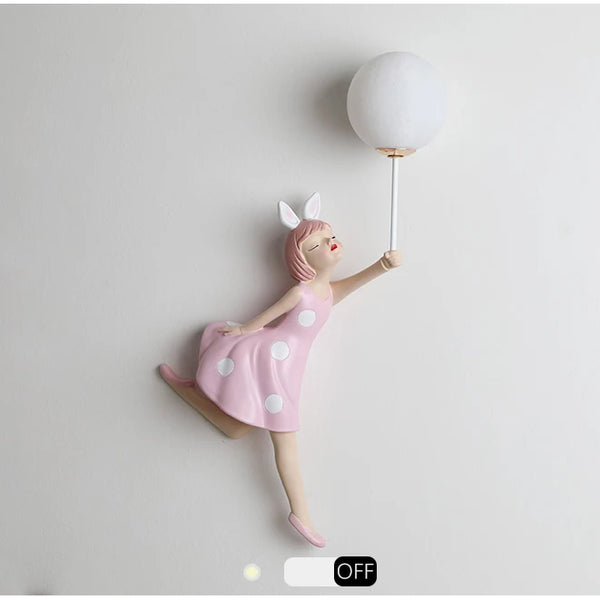 Cute pink ballerina wall lamps