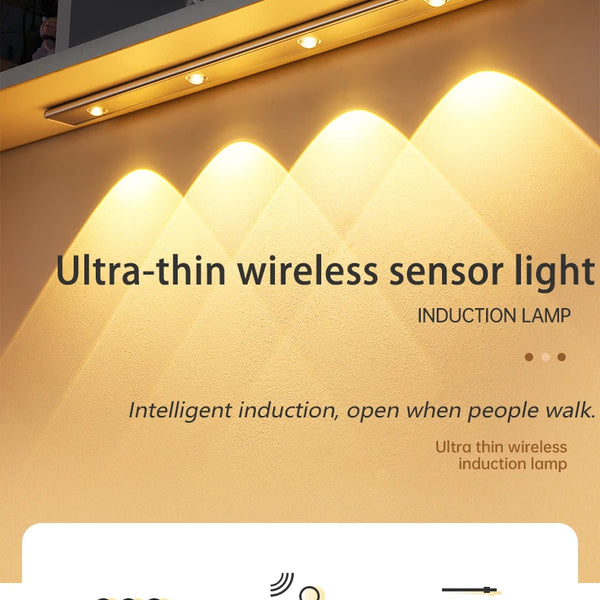 Wireless, ultra-thin LED motion sensor light