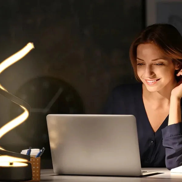 Modern spiral LED table lamps with dimmer