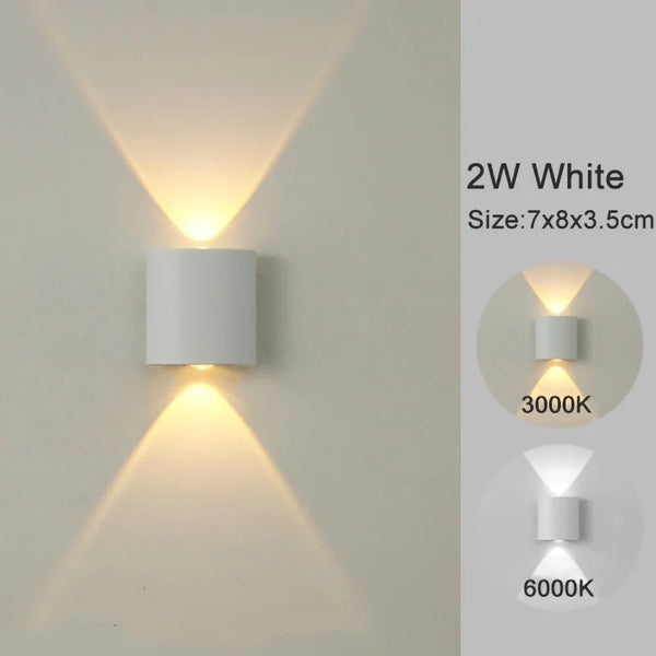Modern LED wall light for indoor and outdoor use
