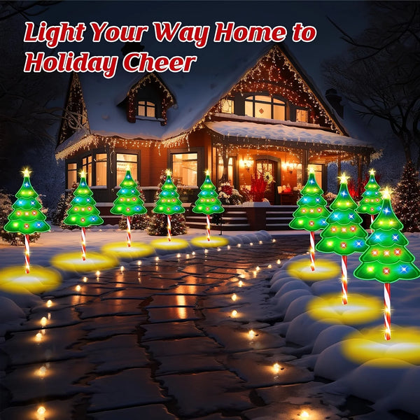 6/12PCS Solar Christmas Path Lights – Candy Cane Outdoor Decor