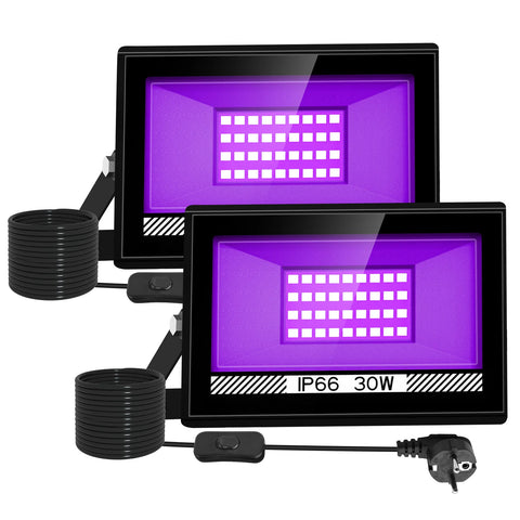 Holofote LED UV de 30 W com ficha holofote interior