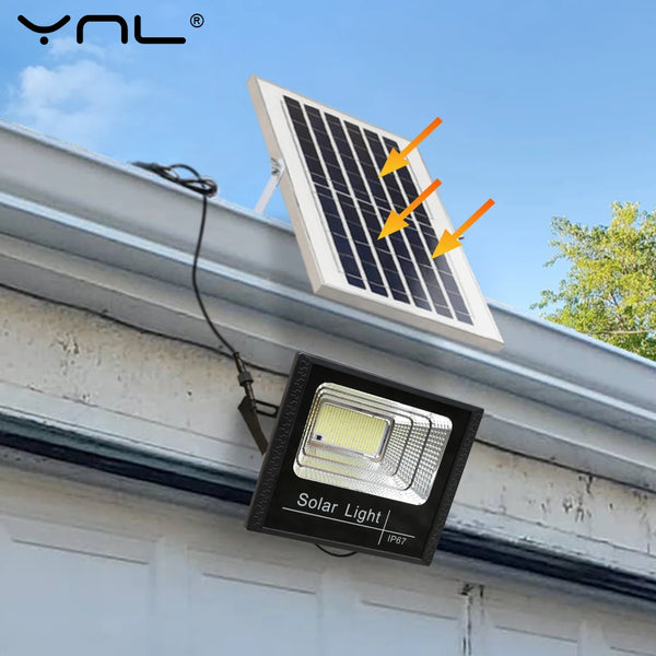 LED Solar Light 100W 200W 300W 500W, Powerful Waterproof Solar Flood Light with Remote Control