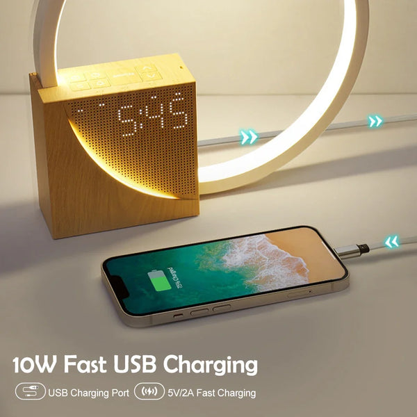 LED table lamp with alarm clock light