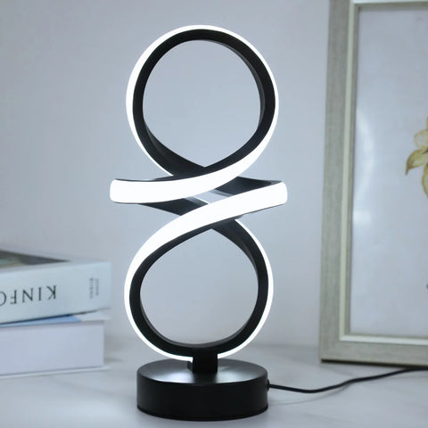 Creative Spiral LED Table Lamp, 3 Colors Adjustable, USB Power Supply