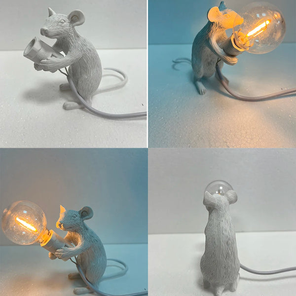 Modern resin LED table lamp with mouse animal