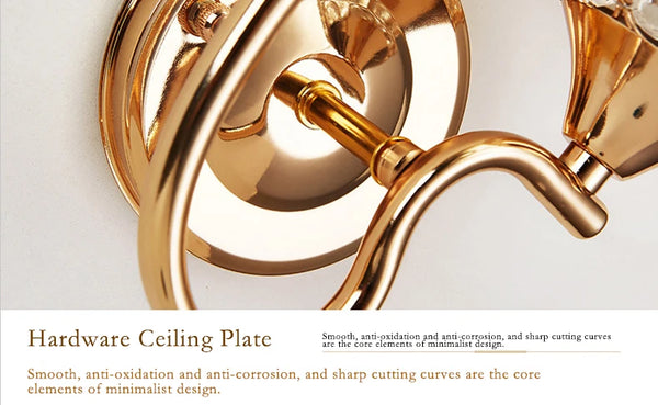 Modern wall lamp, E27 crystal sconce retro, industrial