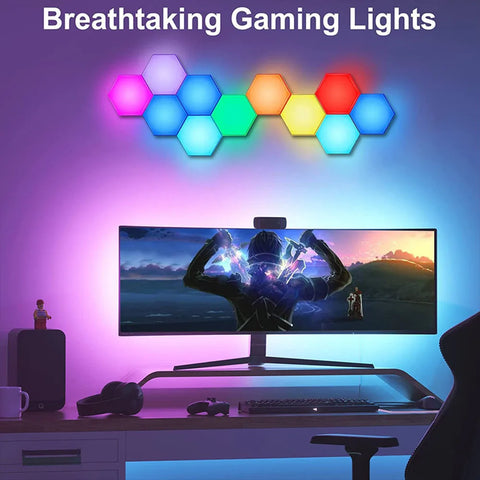 Lâmpada Quântica LED RGB WIFI Hexágono Luz Noturna LED