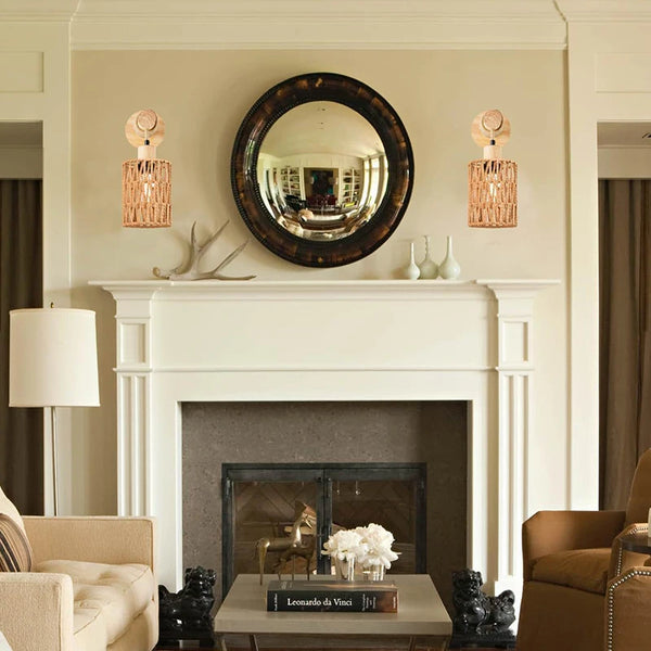 Hemp rope bedside wall lamp