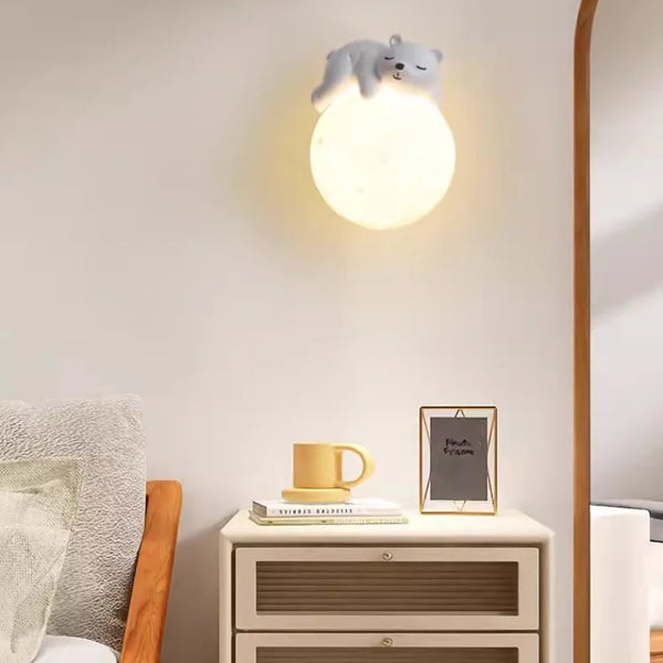 Cute bunny and bear wall lamps