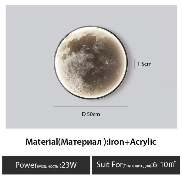 Minimalist moon wall lamp