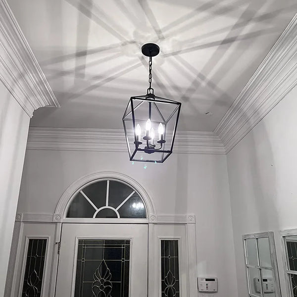 American retro minimalist pendant light with metal frame