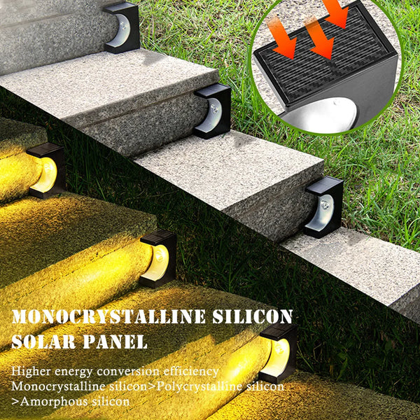 Solar Step Lights (2/4PCS) – Warm & Cool White Options | Waterproof Automatic LED for Outdoor Stairs & Decks