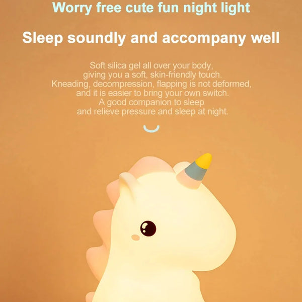 Cute silicone unicorn lamp