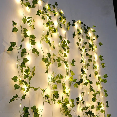 Flower Green Leaf String Lights Artificial