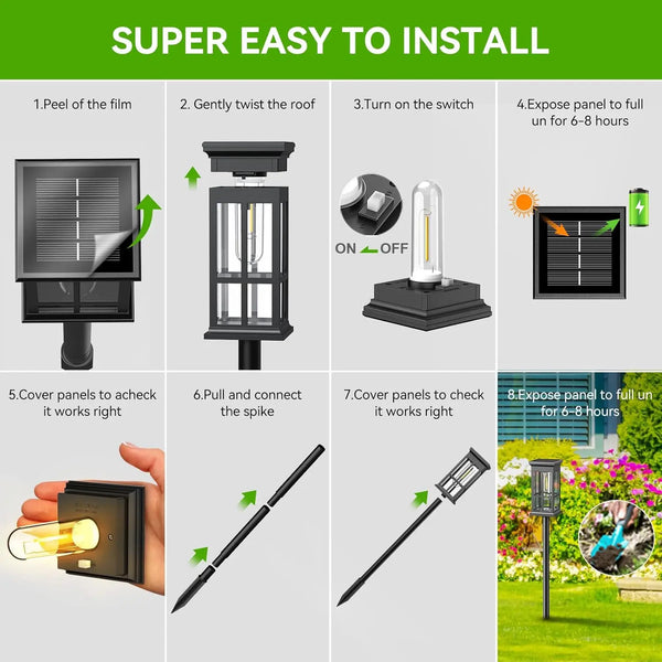 2/6/8 Pack Solar Pathway Lights - Super Bright Outdoor Solar Lights for Patio/Patio/Sidewalk - Outdoor Gifts