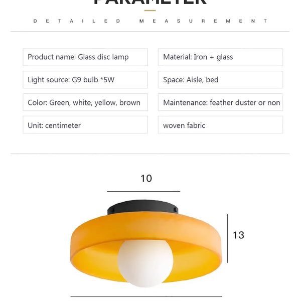 Nordic glass ceiling lamp with one head