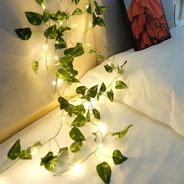 Flower Green Leaf String Lights Artificial