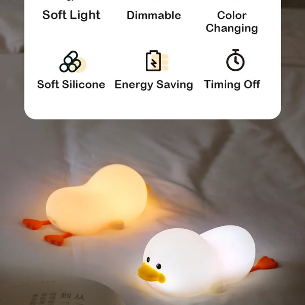 Cute silicone duck lamp